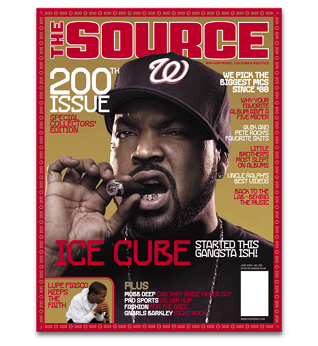 Ice Cube on the cover of the Source Magazine