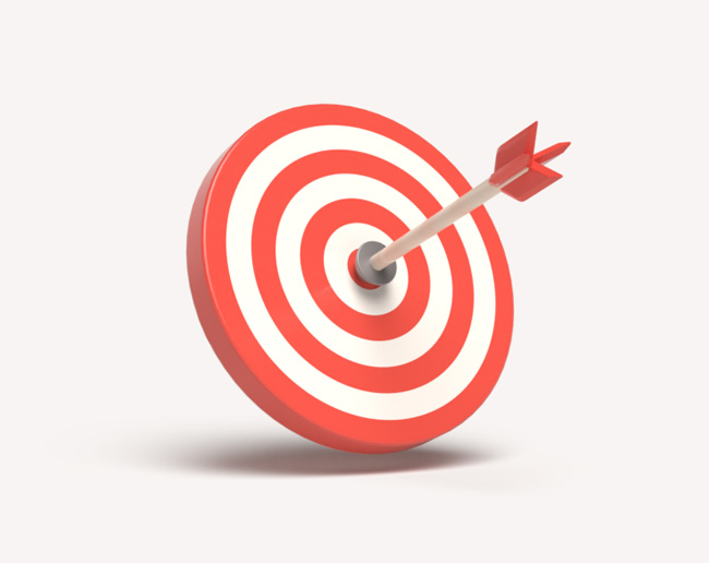 Arrow on a target for online engagement