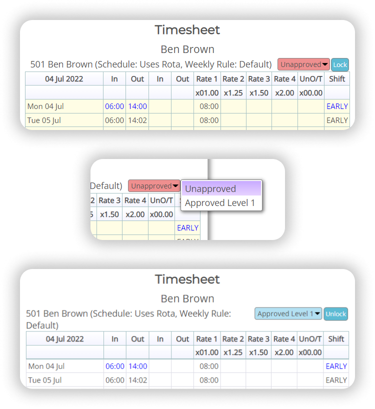 How do I create a system for approving Timesheets?