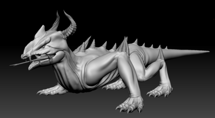 ZBrush sculpt of Thorny Lizard from Depths of Erendorn