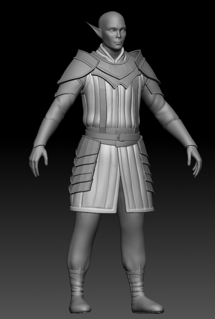 WIP sculpt of Storm Elf Warror from Depths of Erendorn