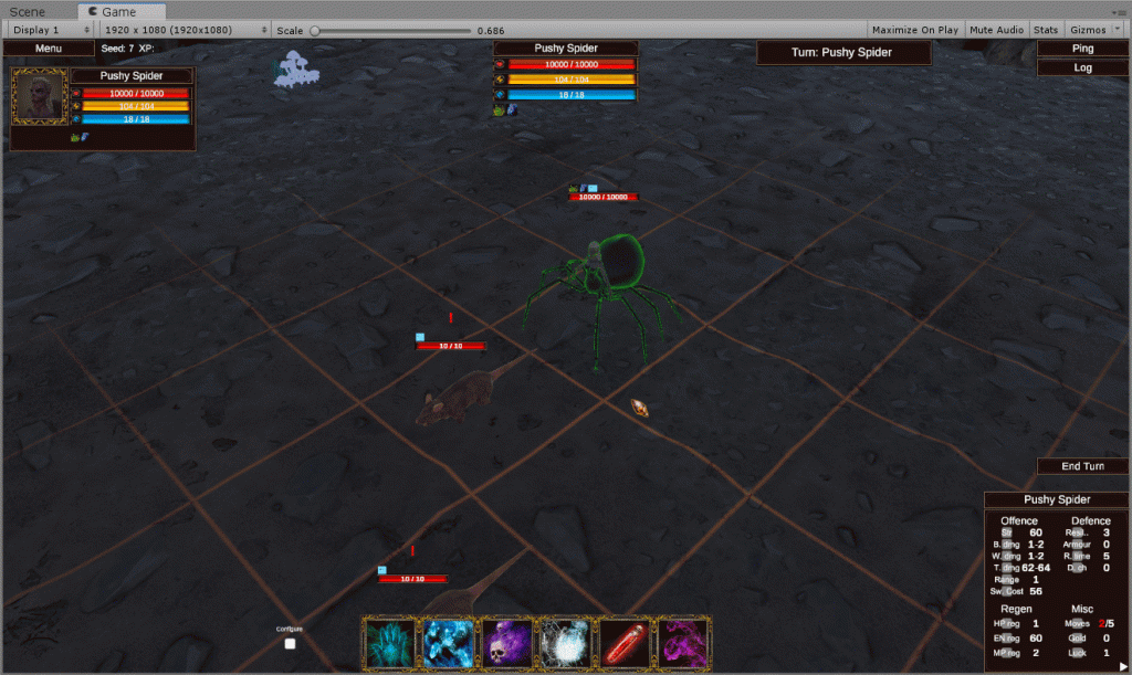 GIF of choosing an entity direction in our multiplayer game