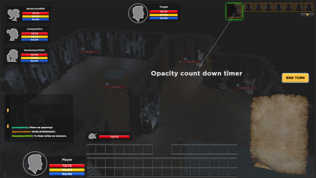 Screenshot of an in-progress UI from Depths of Erendorn