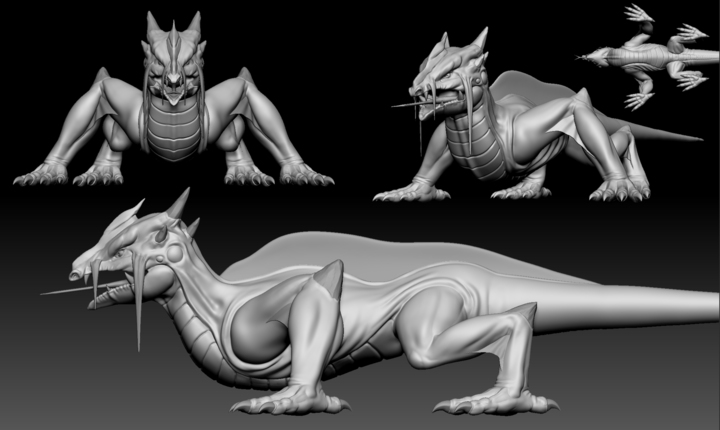 ZBrush sculpt of the Swamp Lizard from Depths of Erendorn