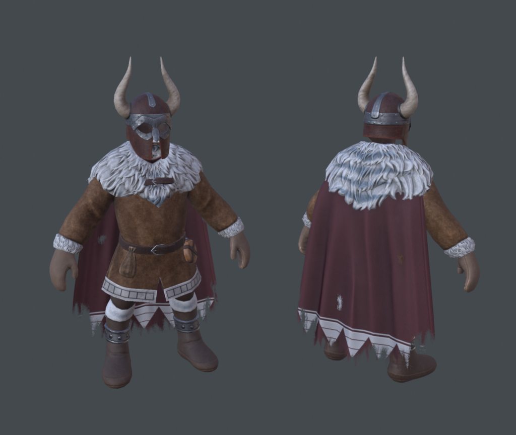 Front and back of textured Frost Dwarf Guard model from Depths of Erendorn