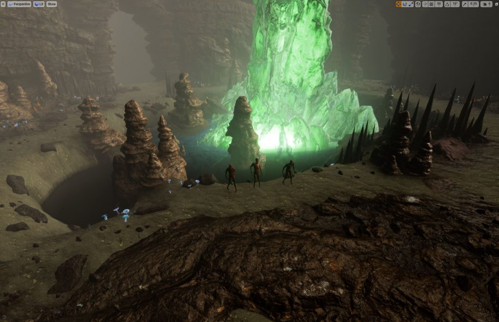 Environment set piece scene in Unreal Engine