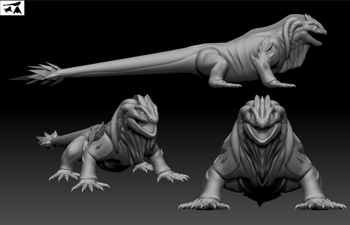 ZBrush sculpt of a Silver Iguana