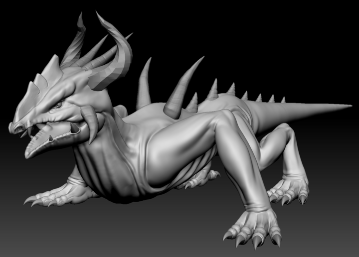 ZBrush sculpt of the Spiny Lizard from Depths of Erendorn
