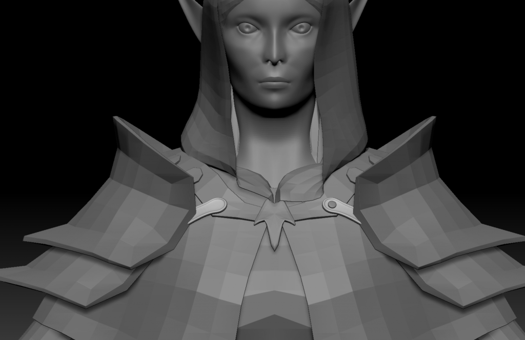 Blockout of Storm Elf Wizard in ZBrush