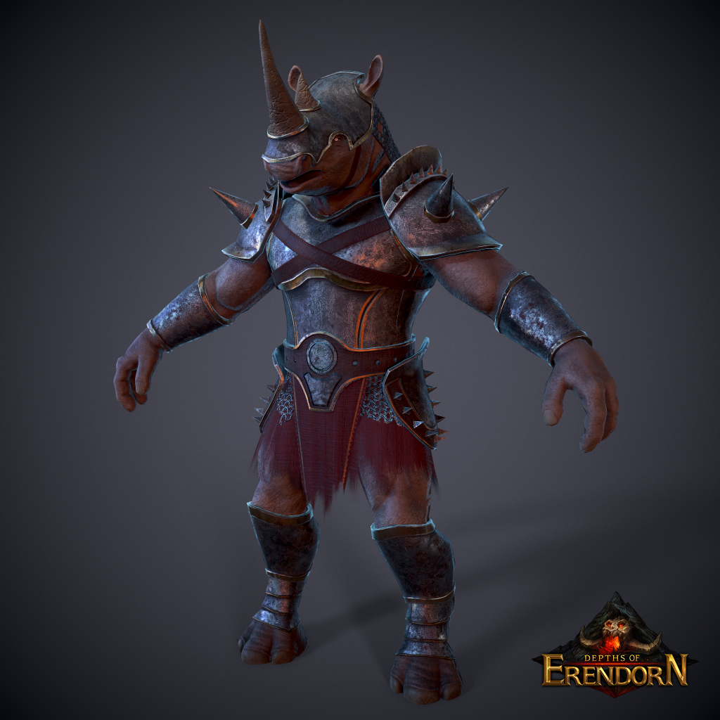 Master render of the Rhinogar Headtaker from Depths of Erendorn
