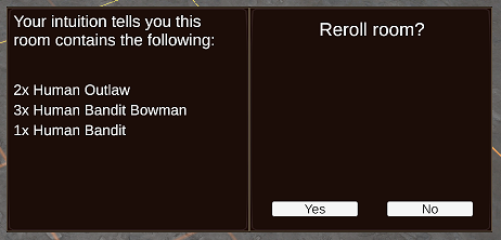 A screenshot of the reroll intuition screen from our upcoming fantasy game.