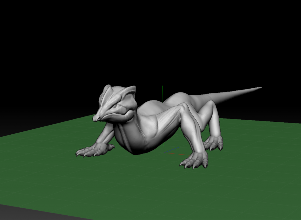 Sculpt of lizard in ZBrush with feet