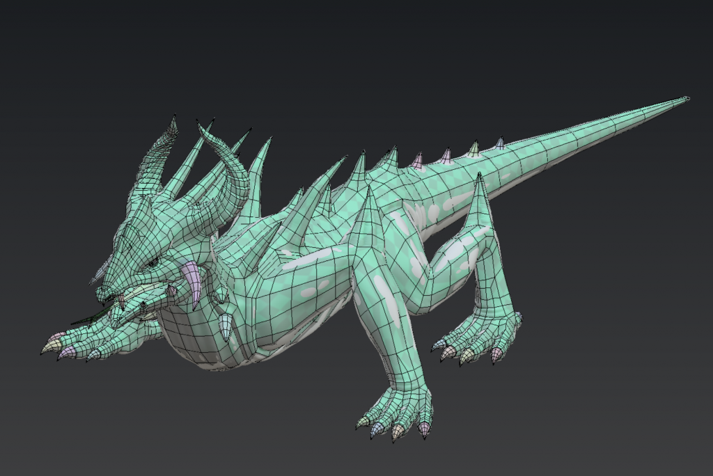 Retopology process of Spiny Lizard from Depths of Erendorn