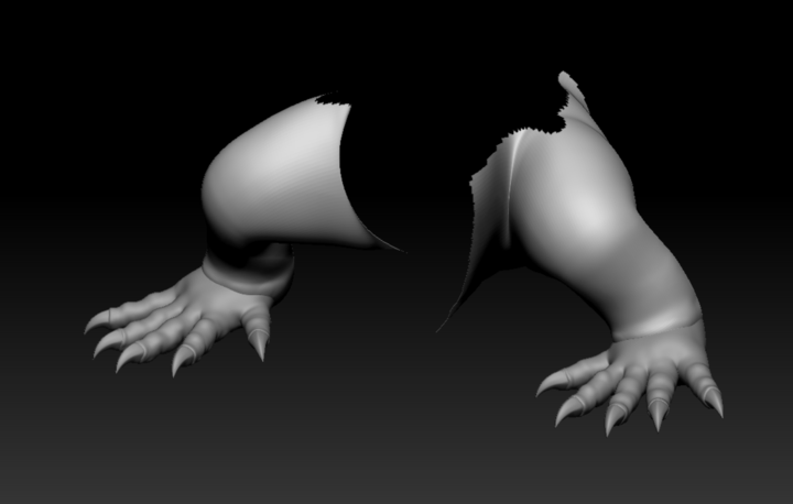 Zbrush sculpt of Silver Iguana feet set