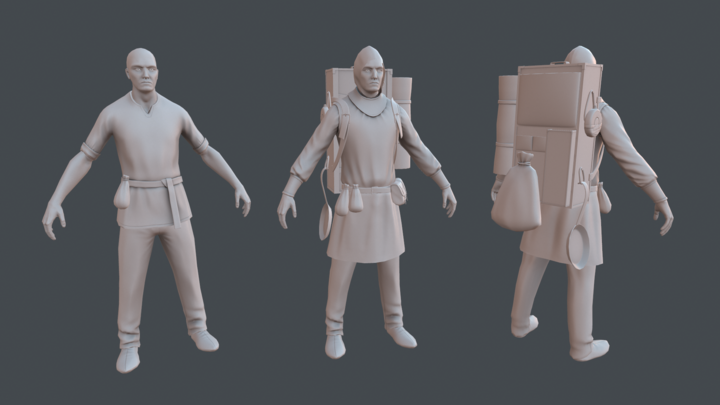 Baked models of Civilians and Merchants from Depths of Erendorn