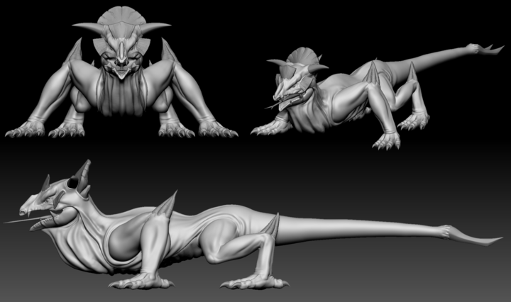 Sculpt of a Big Lizard in ZBrush from Depths of Erendorn
