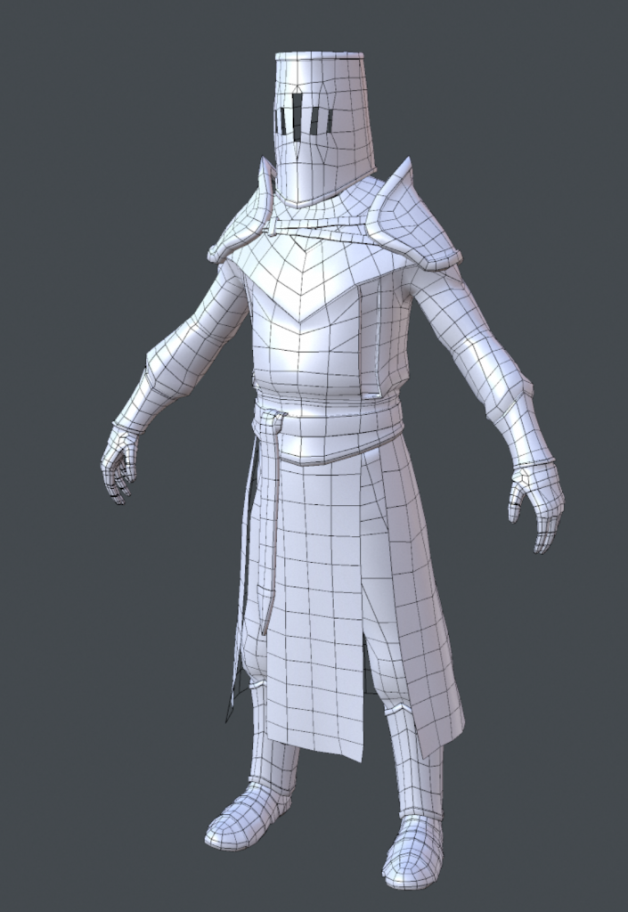 Low mesh of Templar model in ZBrush