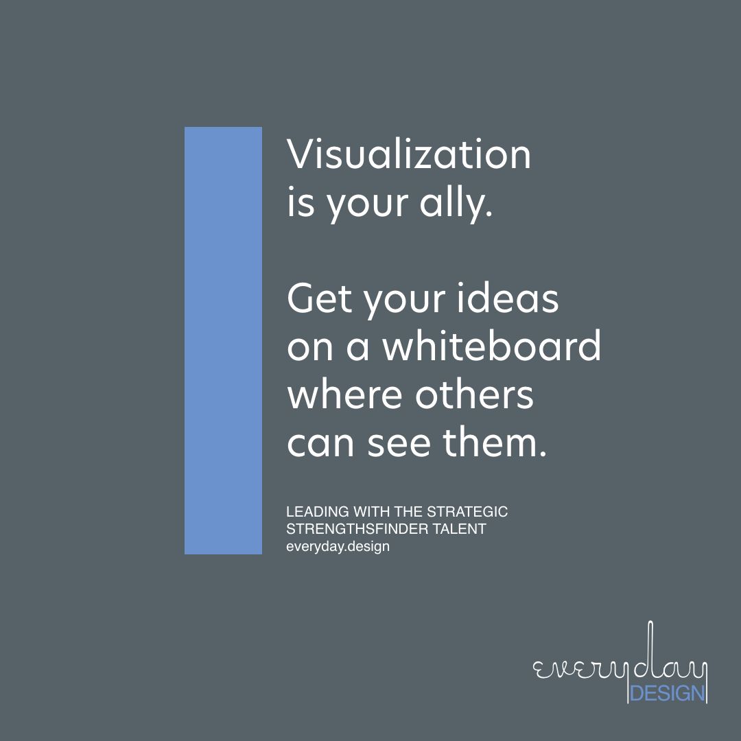 Visualization  is your ally.   Get your ideas  on a whiteboard  where others  can see them.