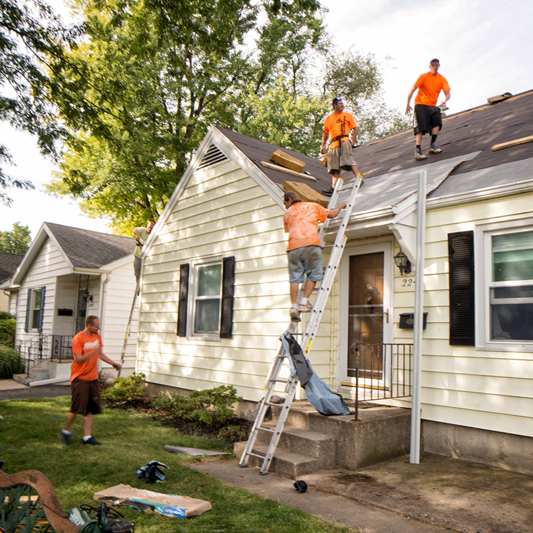 Roof replacement at East Edwards Street.