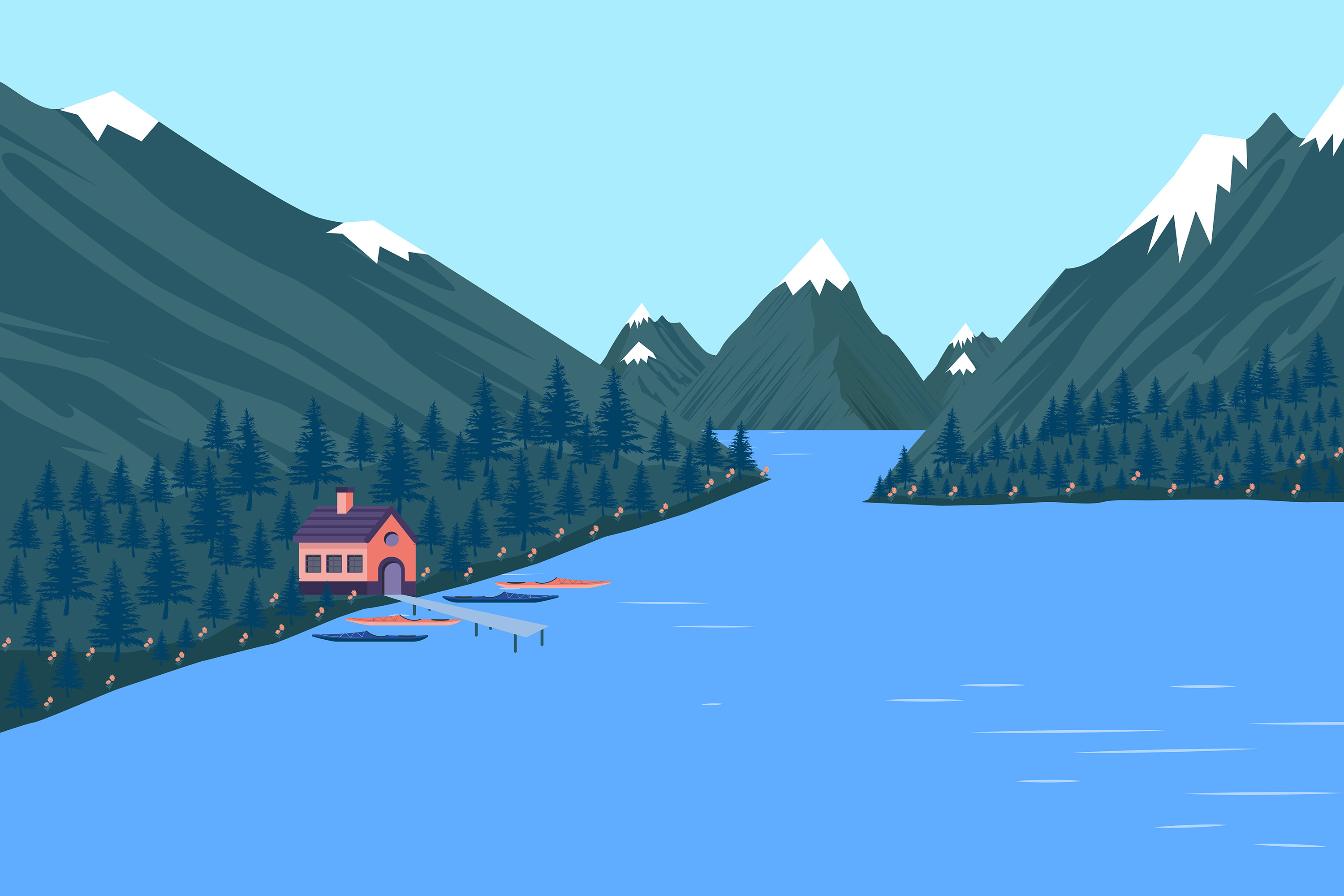 Visiteurs au Canada illustration de Banf, Alberta, Canada