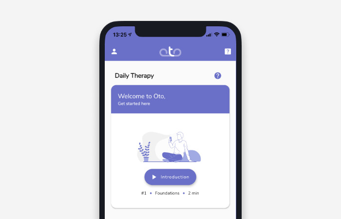 Tinnitus relief made simple with the Oto app digital therapy programme. Download today.