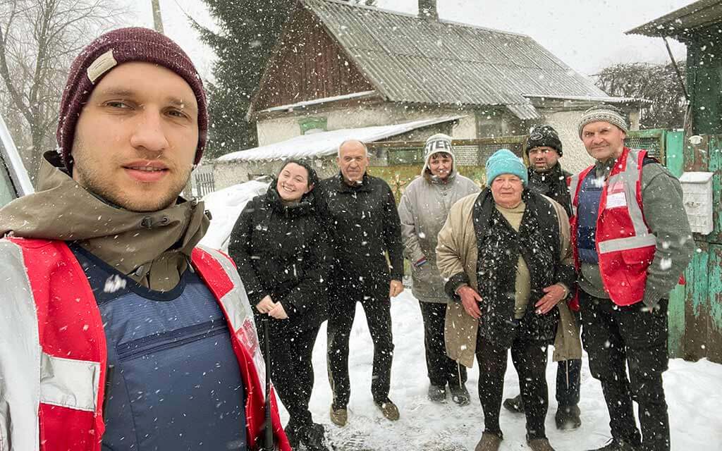 Evakuierung Kriegsopfer in der Ostukraine