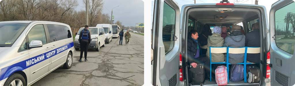 Evakuierung von Kriegsopfern in der Ostukraine