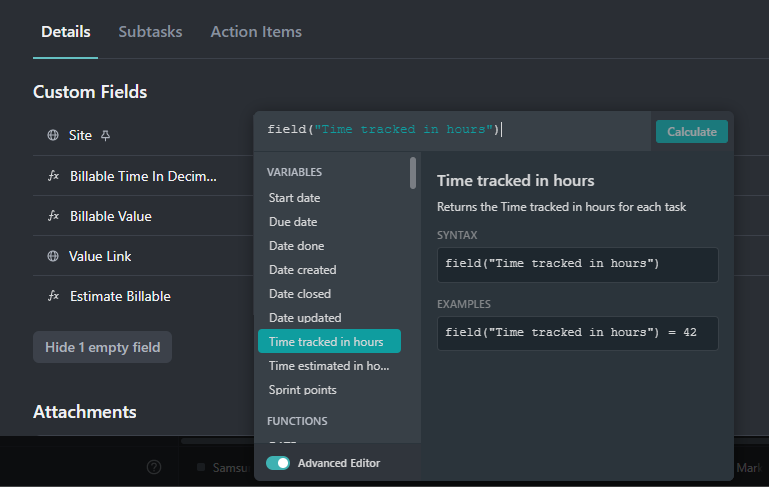 ClickUp Billable Time In Decimals