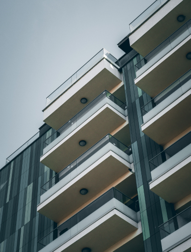 Condo building balconies