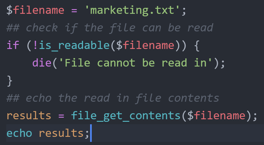 simple file_get_contents() example for .txt