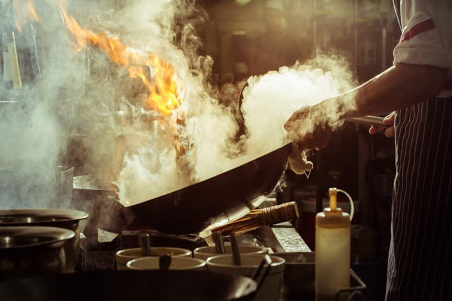 Casserolle qui prend feu
