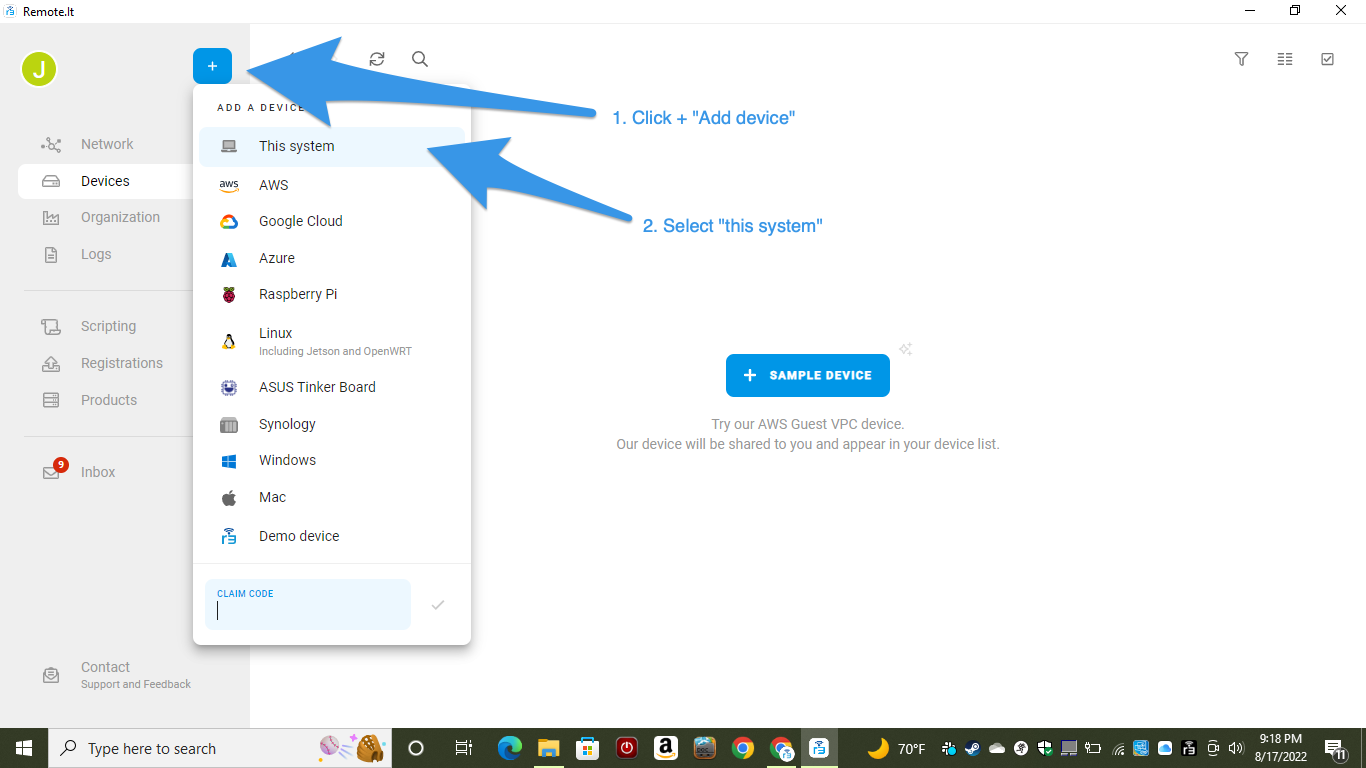 Windowsはデバイスを追加する