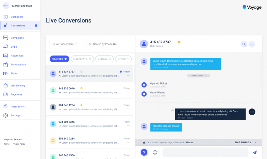 A preview of the Live Conversions dashboard.