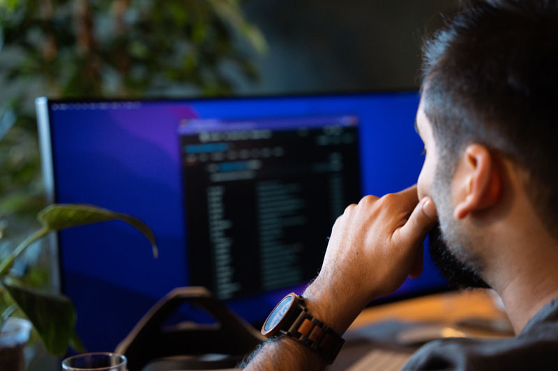 Person working with a computer.