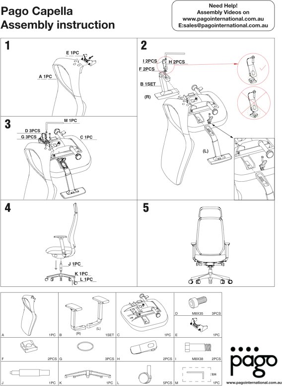 Pago Chair Assembly Instructions