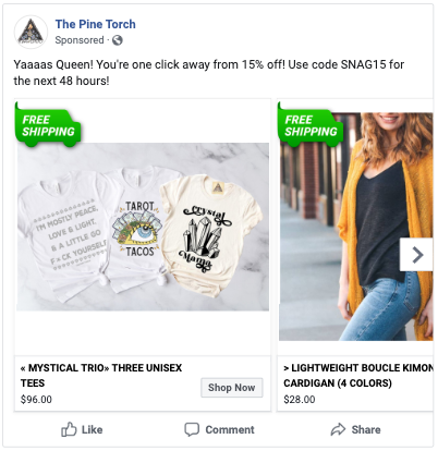 creative facebook ad example