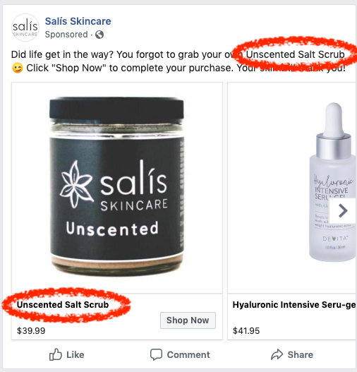 persomalized ad example