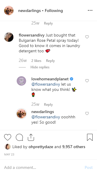 newdarlings instagram post comments