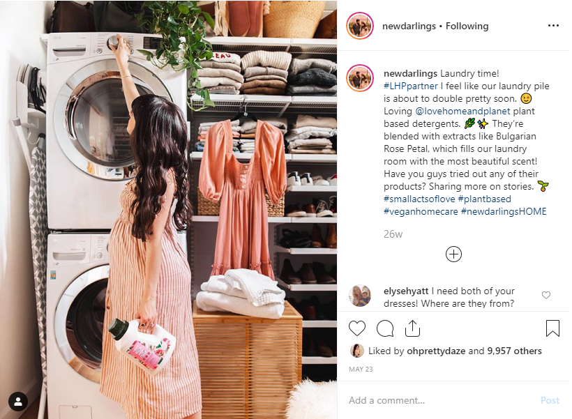 newdarlings sponsored instagram post