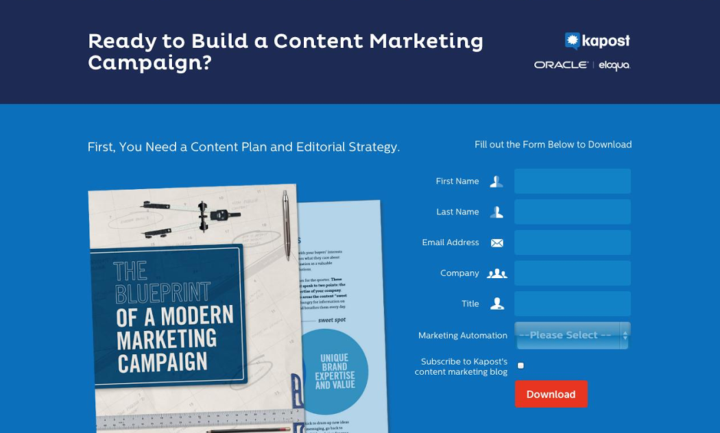 form landing page example
