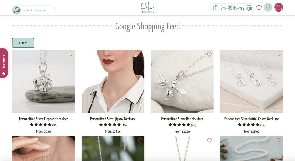 lily charmed google shopping