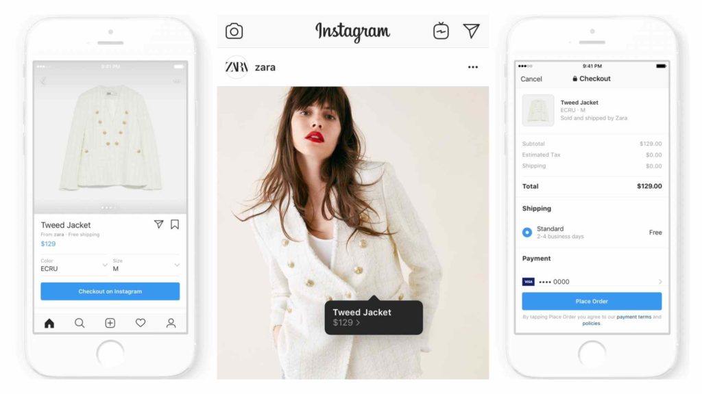 zara instagram shopping
