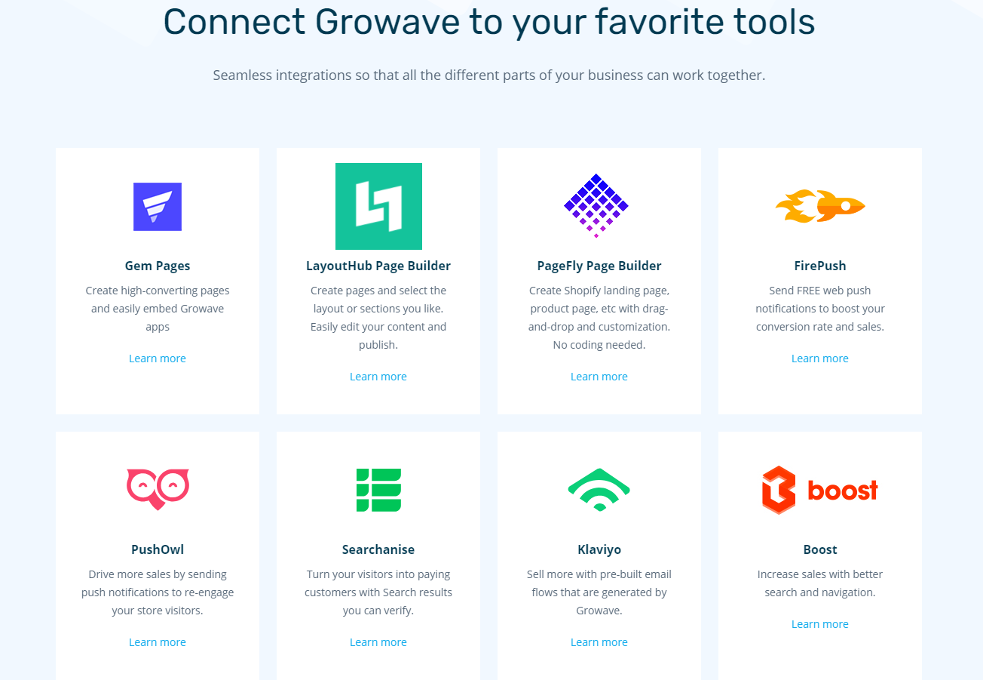 growave integrations