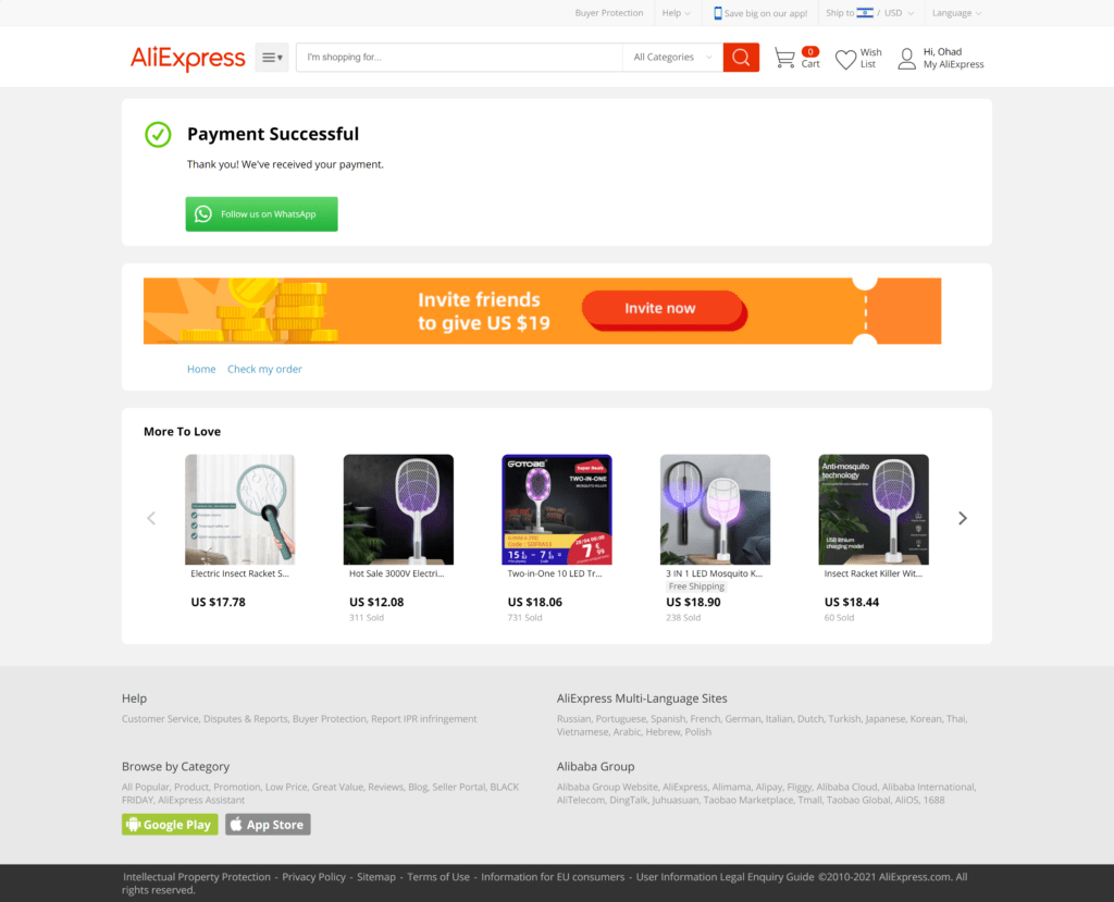 aliexpress invite friends at checkout