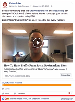 social proof facebook ad example