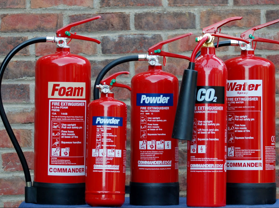 Various fire extinguishers