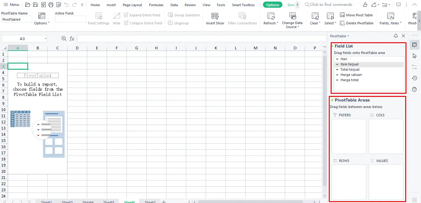 Komponen Pivot Table