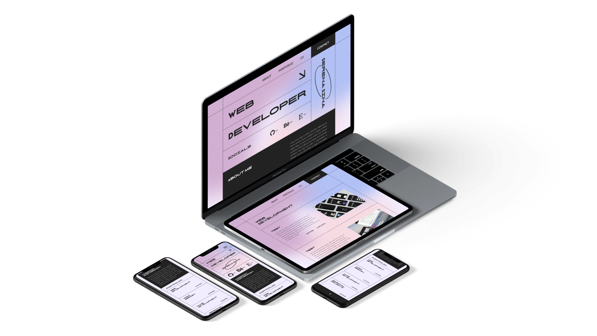 Mock Up of my portfolio website