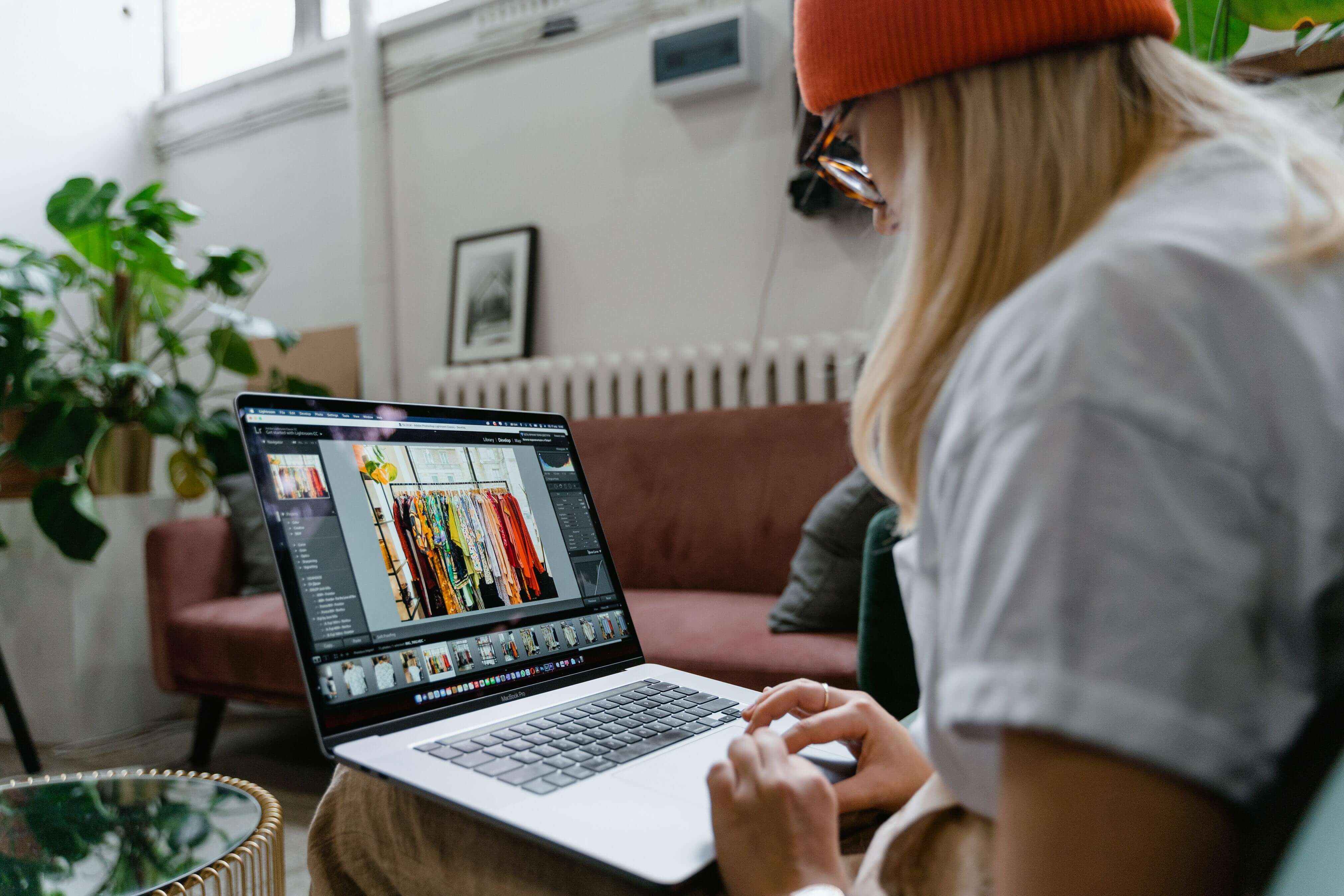 woman posting for online selling