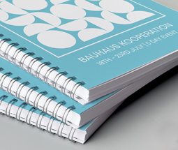 A5 custom notebook with a branded printed cover